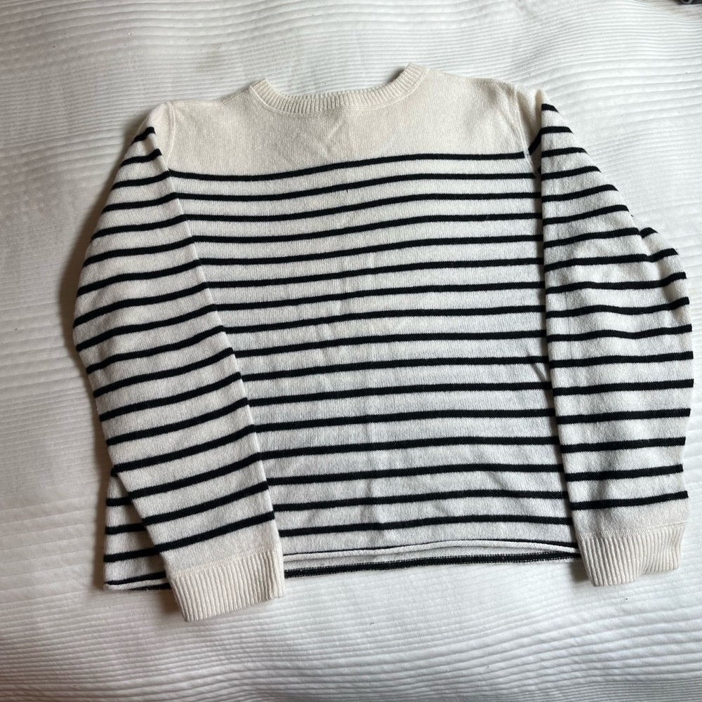 Reformation Cashmere Boyfriend Sweater, Gossamer/Black Stripe